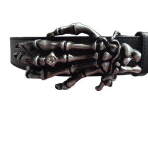 HOT TOPIC Skull Hand Belt w/ GEMSTONE GOTH GRUNGE Y2K STATEMENT